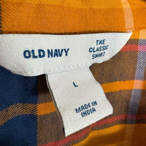 SALE! Orange Old Navy The Classic Button Down Shirt Size L EUC - Picture 5 of 6